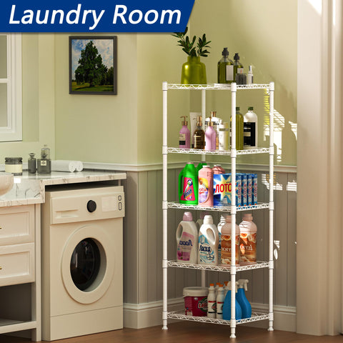 REGILLER metal storage shelf suitable for kitchen or bathroom with rust-resistant coating.