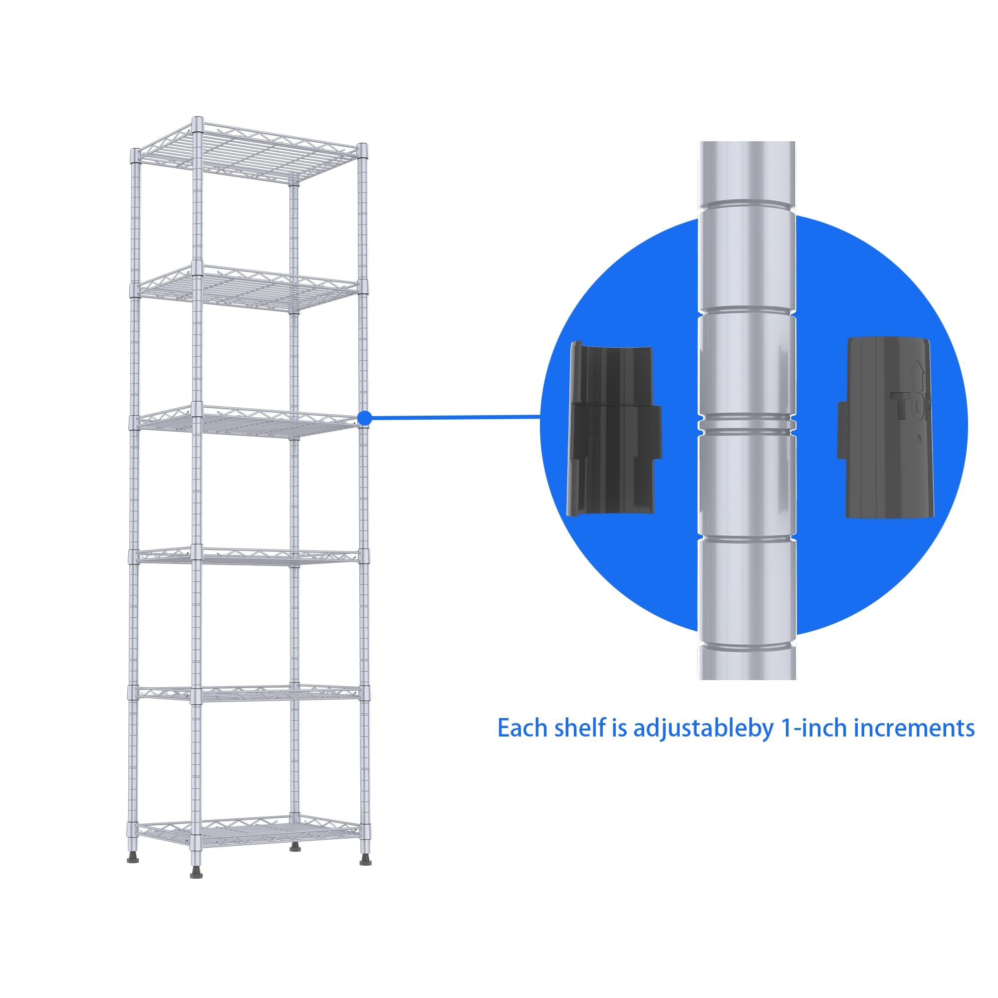 REGILLER narrow-space storage solution fits tight corners and closets.