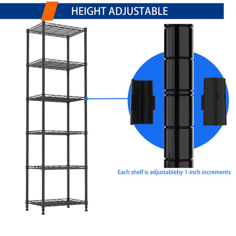 REGILLER adjustable feet stabilize shelves on uneven floors.