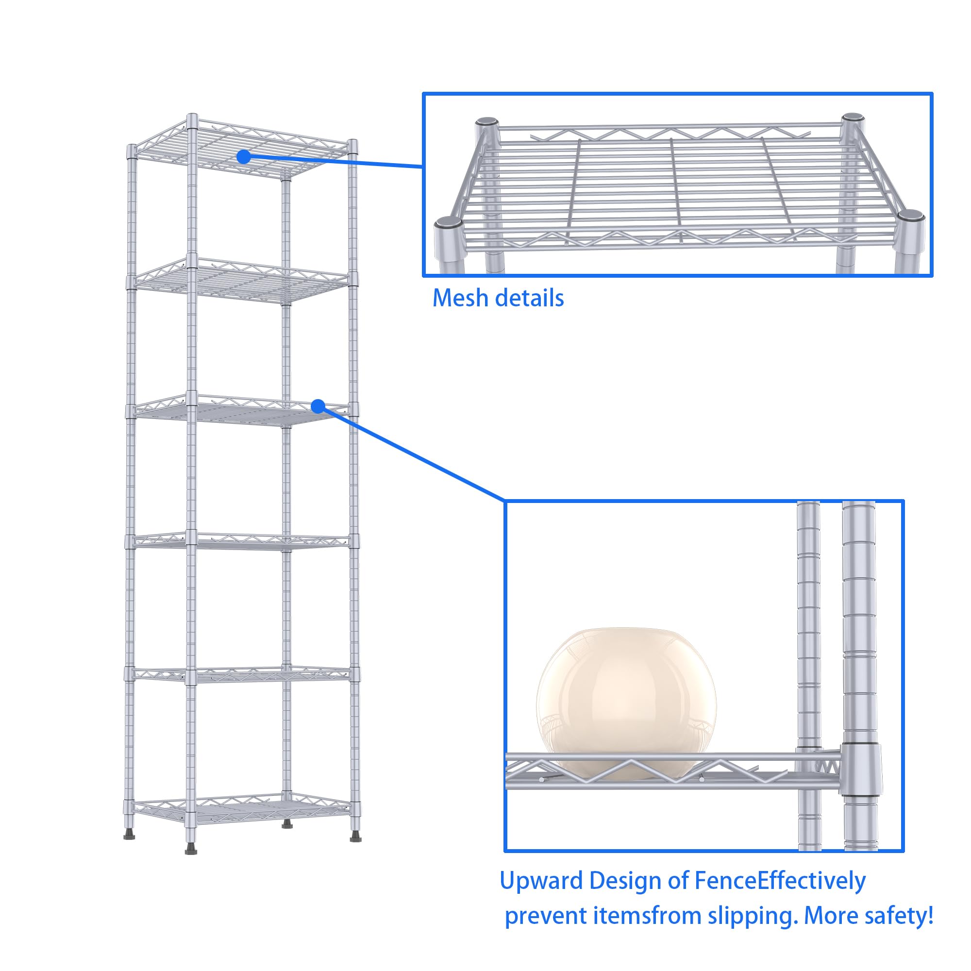 REGILLER silver steel storage rack in a kitchen or bathroom context.