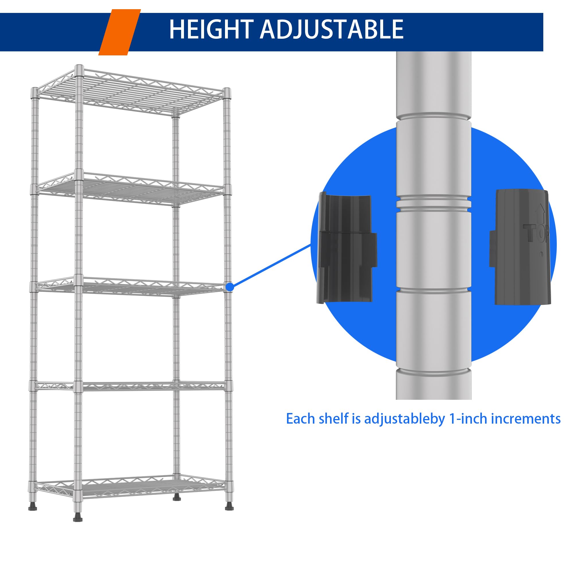 REGILLER steel-framed rack organizes laundry, pantry, and bathroom essentials.