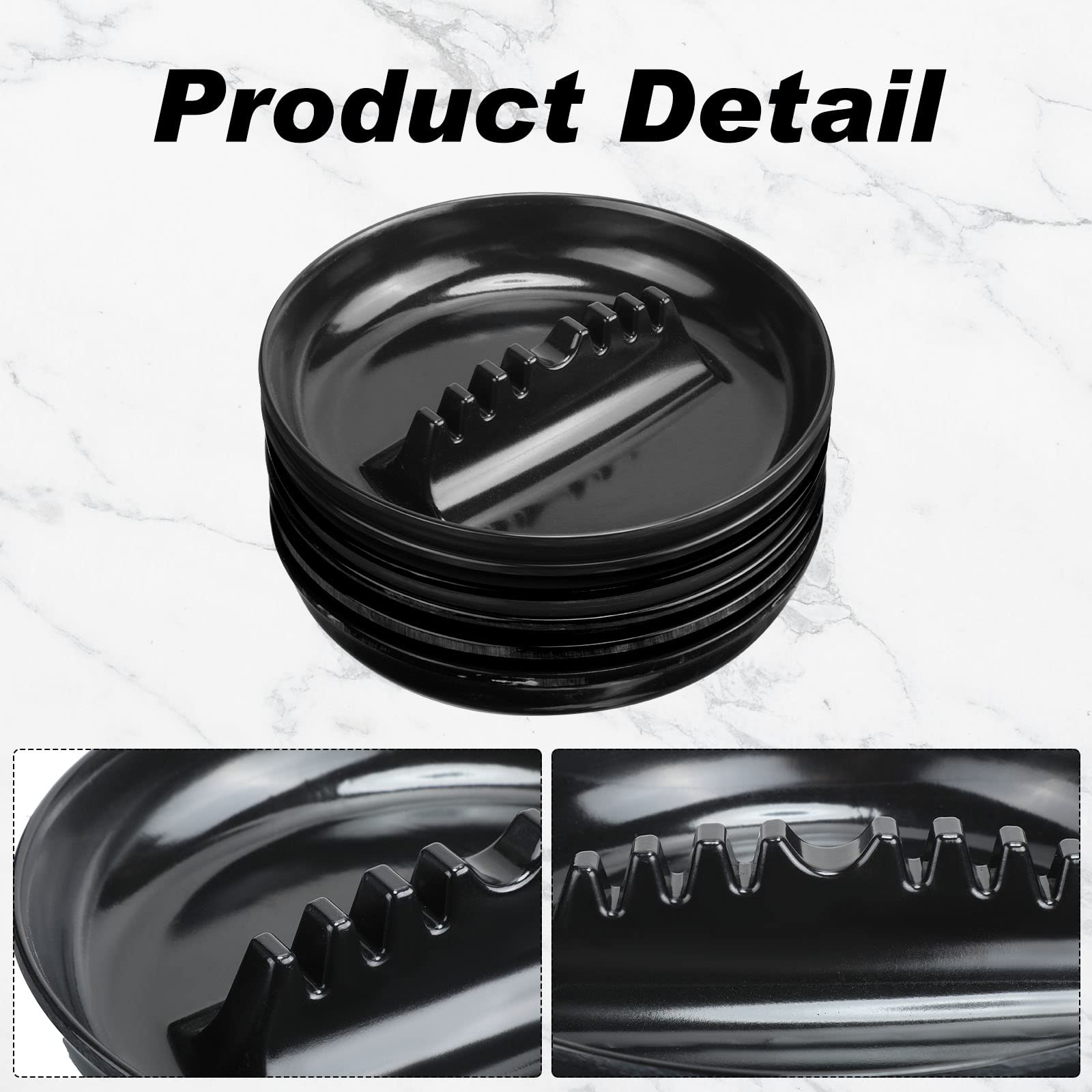 Reginary ashtray with center recess to hold cigarette ends.