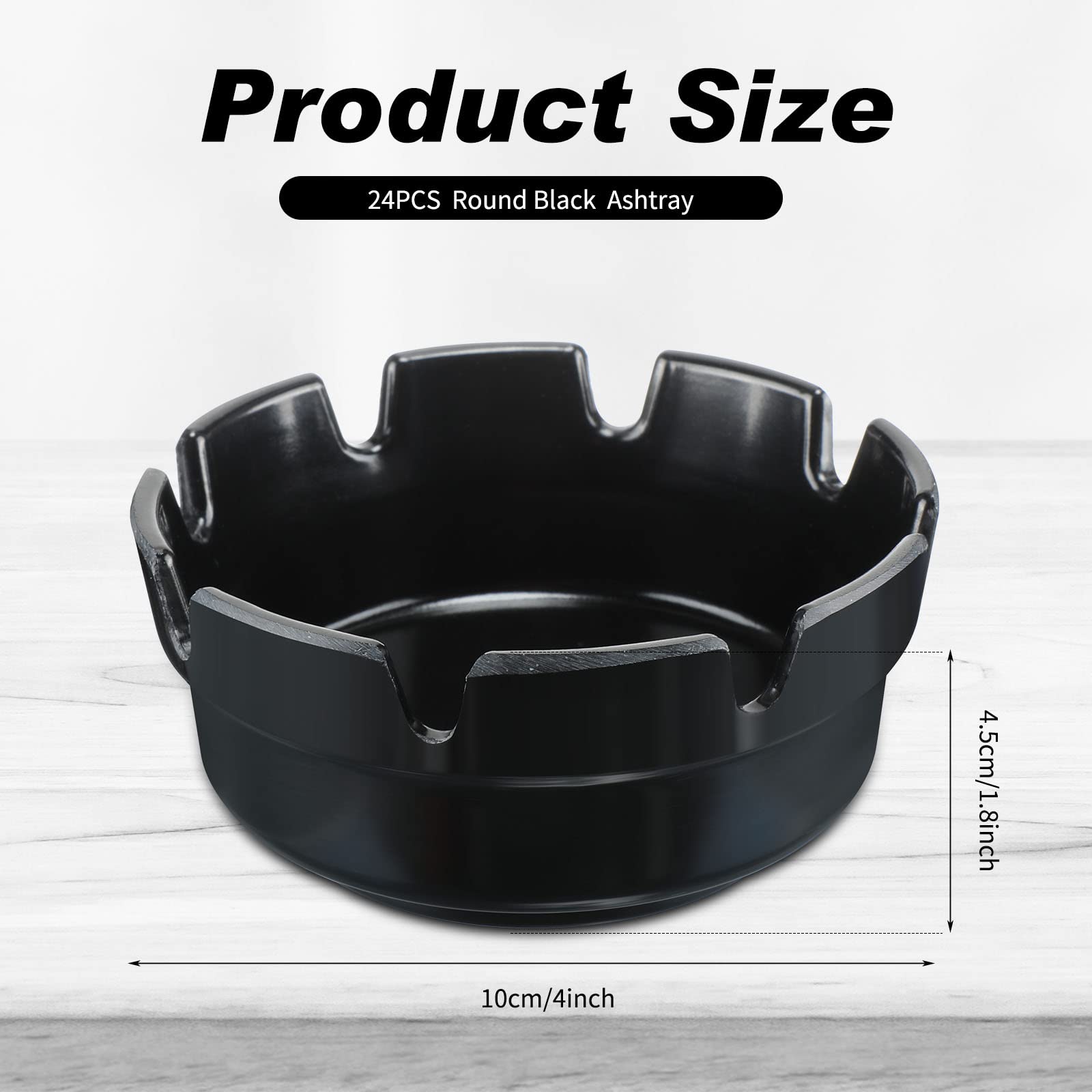 Reginary ashtrays 24-piece black set, sleek and versatile for any decor.