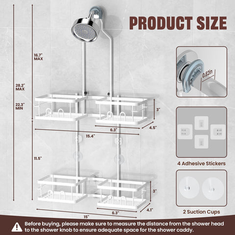 REINHARDT drainage holes prevent water pooling after showers.