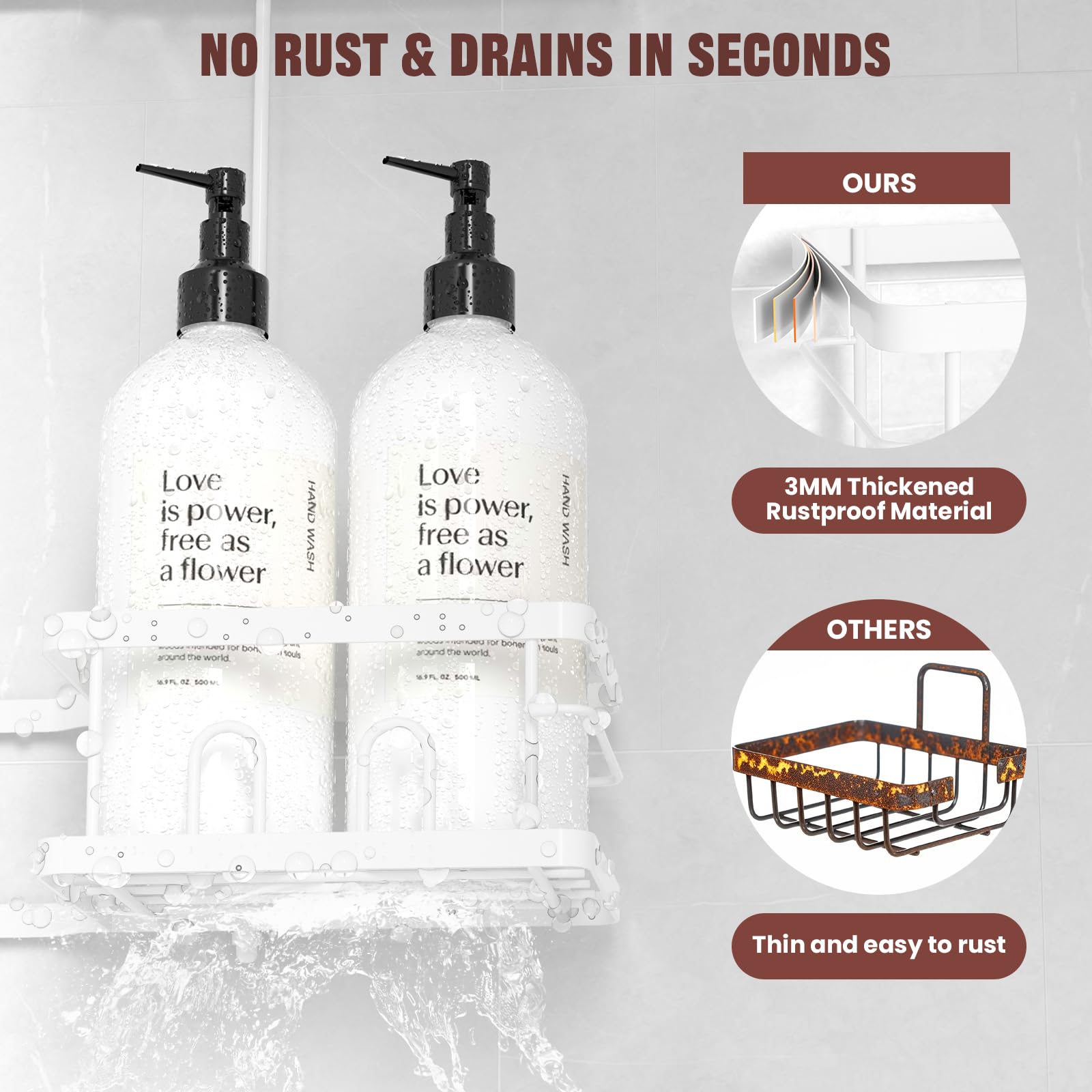 REINHARDT toothbrush holder keeps brushing essentials tidy in the shower.