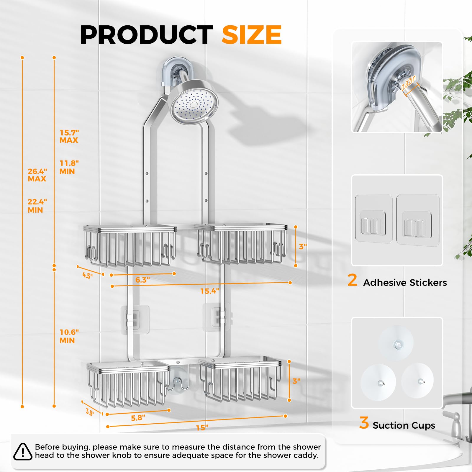 REINHARDT caddy features eight side hooks and razor holders for accessories