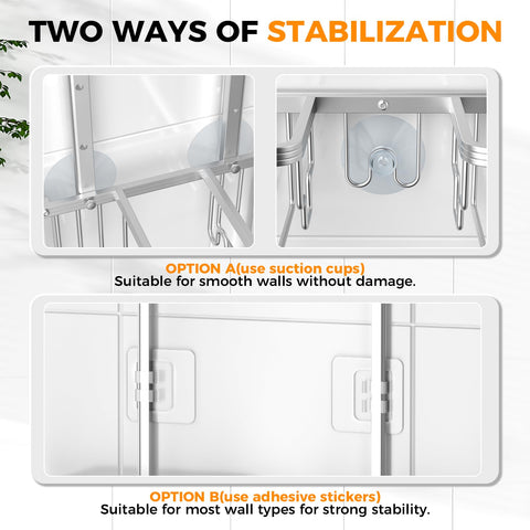 REINHARDT dual-stability system with suction cups and adhesives secures on smooth surfaces
