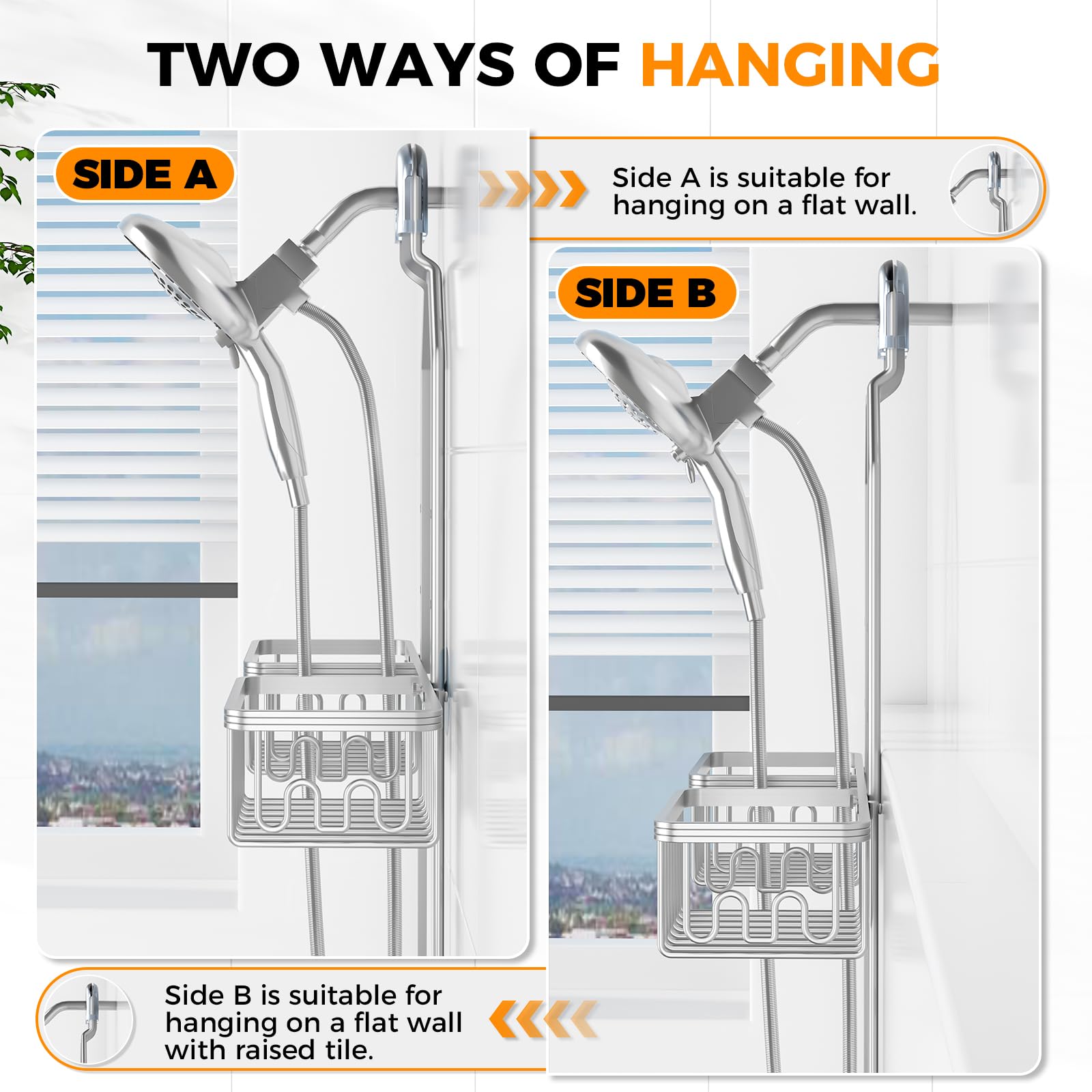 REINHARDT over-showerhead design keeps bottles within reach during showers