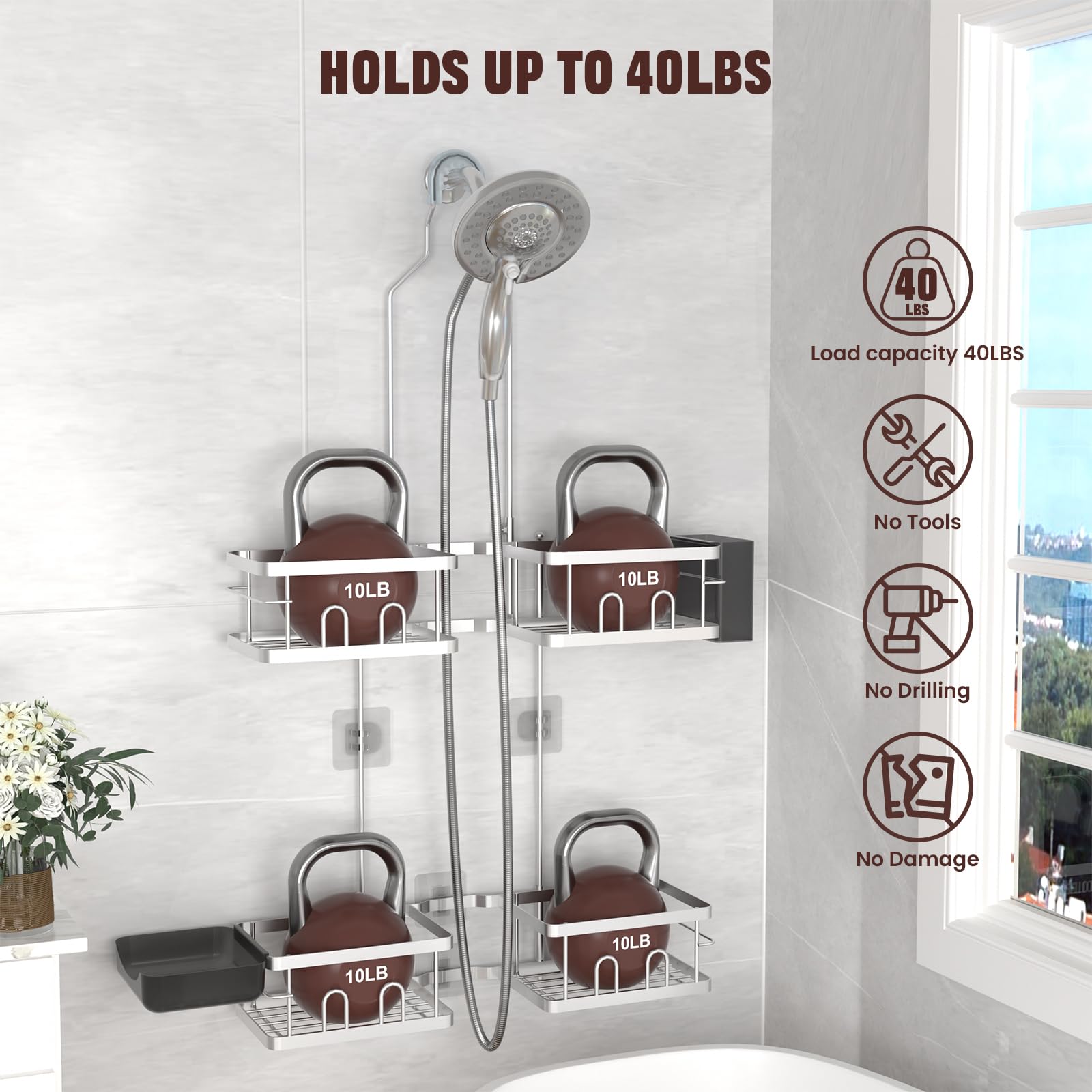 REINHARDT rustproof stainless steel construction in the shower