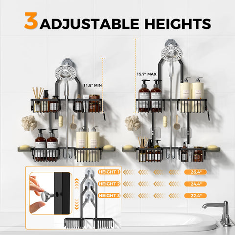 Three-level height adjustable REINHARDT caddy in use