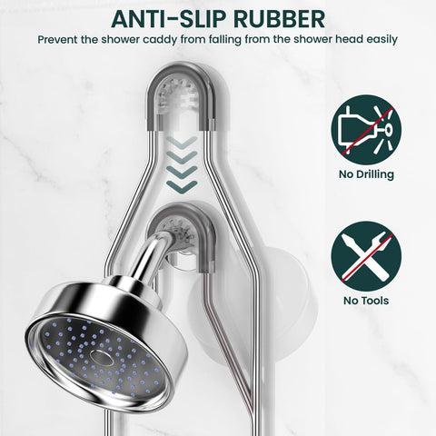Reinhardt anti-swing design keeps the caddy stable during routine showers