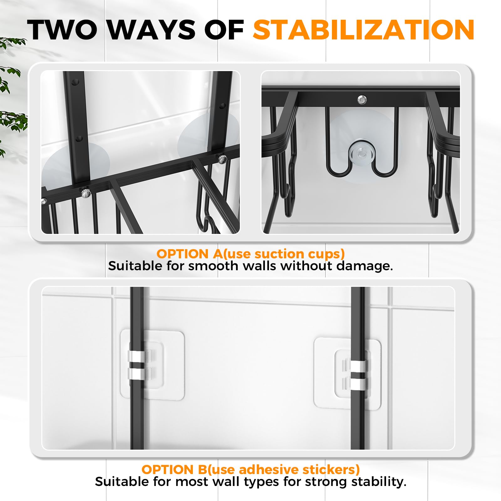 Top rubber stabilizer and dual stabilization options on REINHARDT caddy