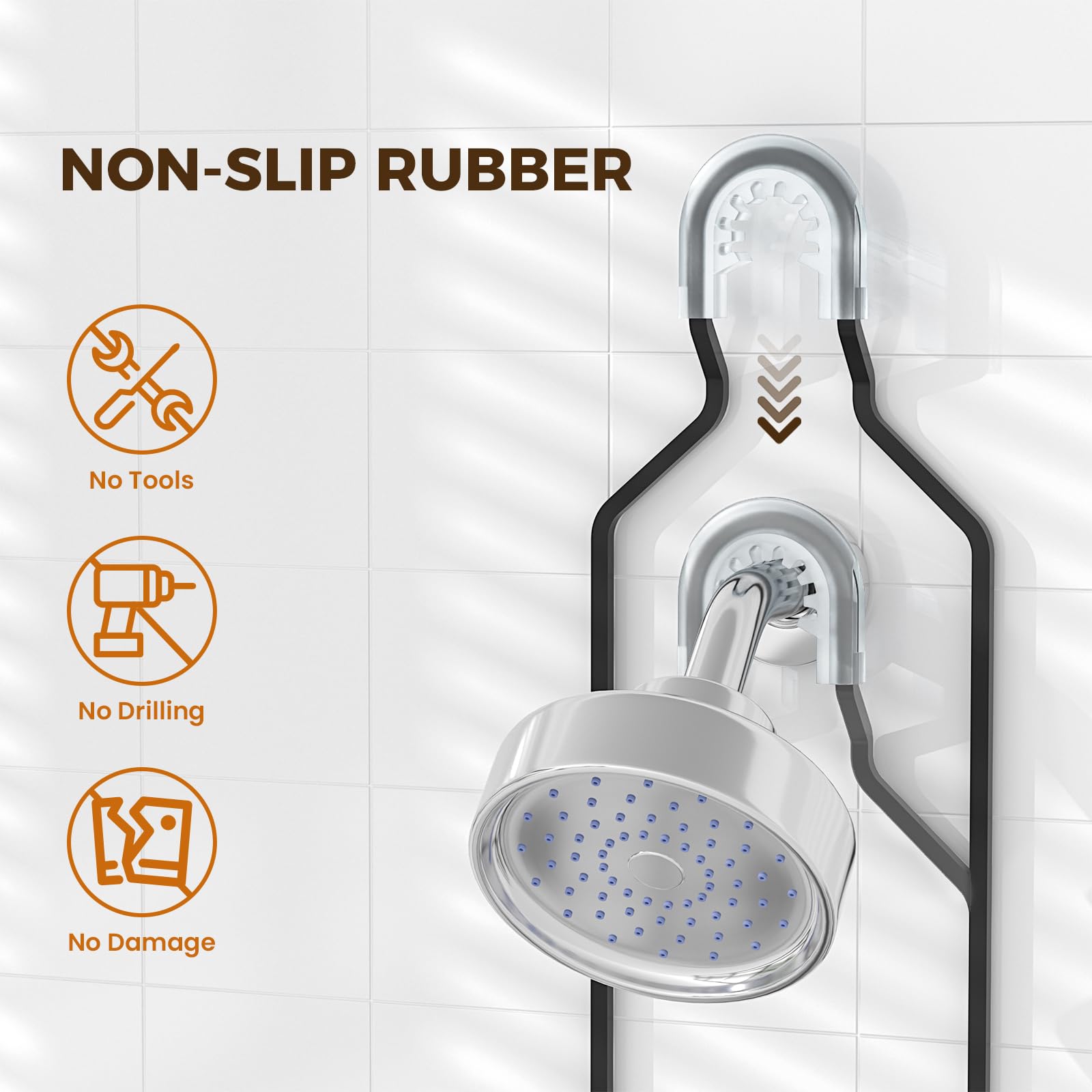 REINHARDT shower caddy towel hooks add hanging space