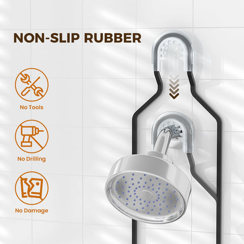 REINHARDT shower caddy towel hooks add hanging space
