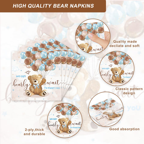 Rejoice Bunny blue bear napkins help quick cleanups with charming styling