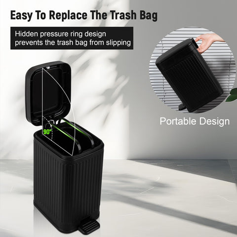 Rejomiik BPA-free plastic trash can offers durable, easy cleaning