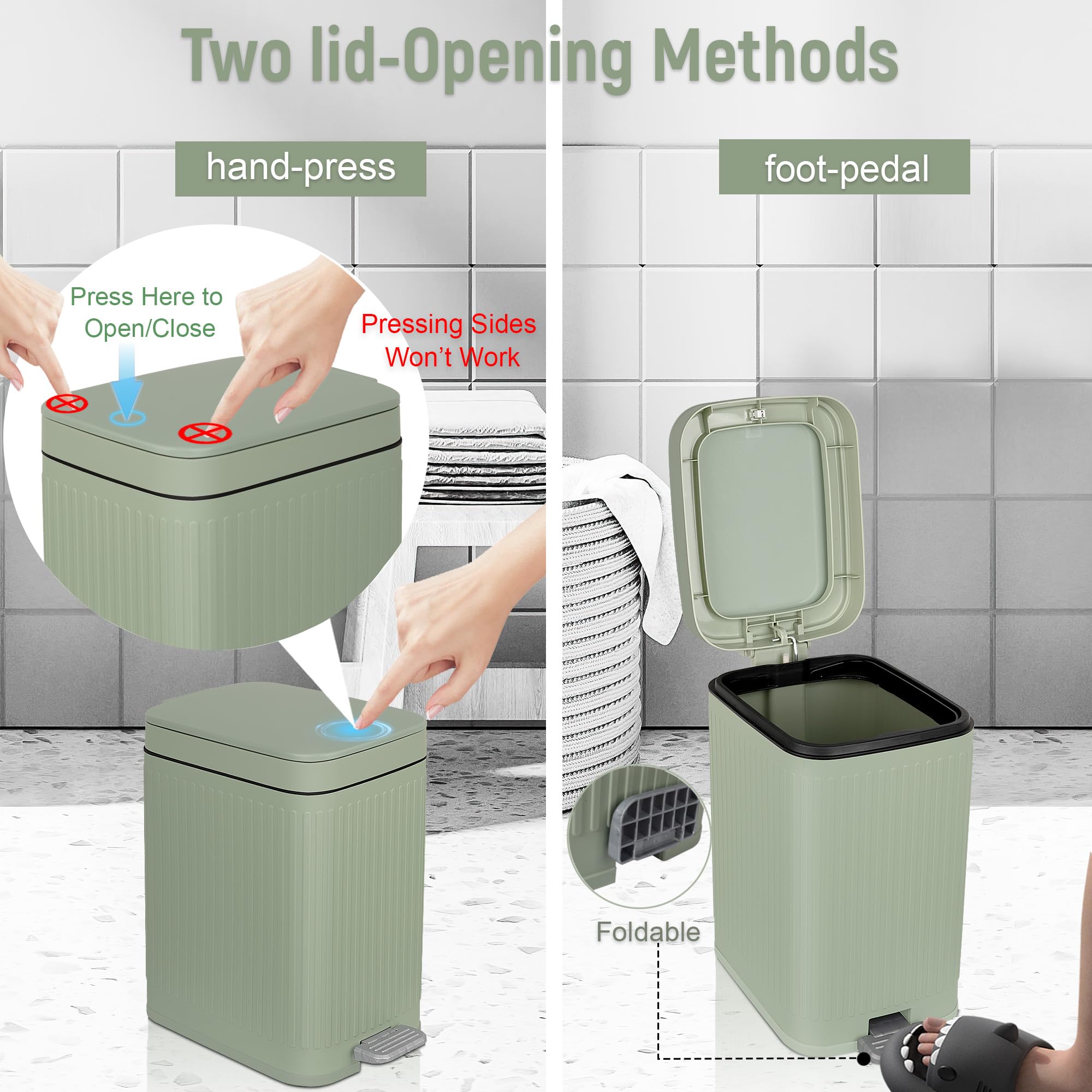 rejomiik hidden bag ring design keeps liners secure during bag changes