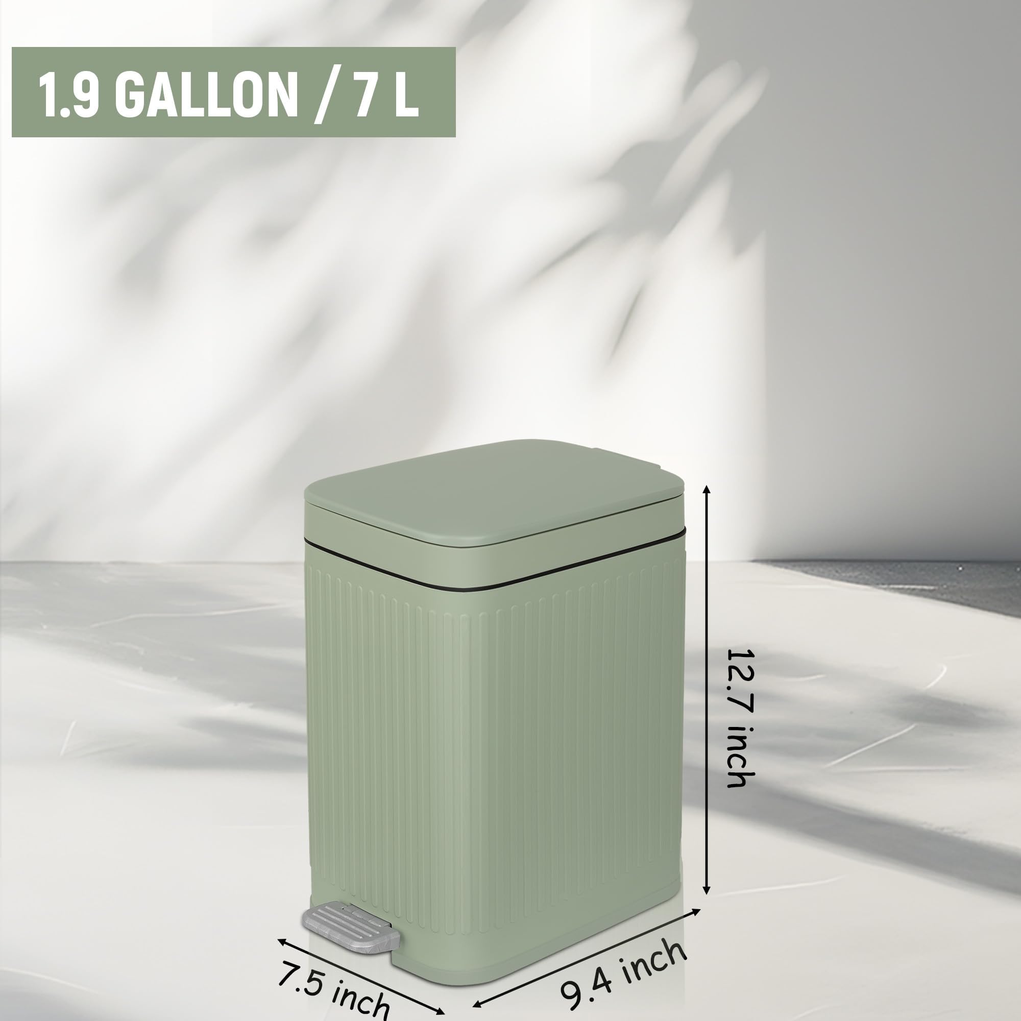 rejomiik retro-style trash can in light green adds subtle color