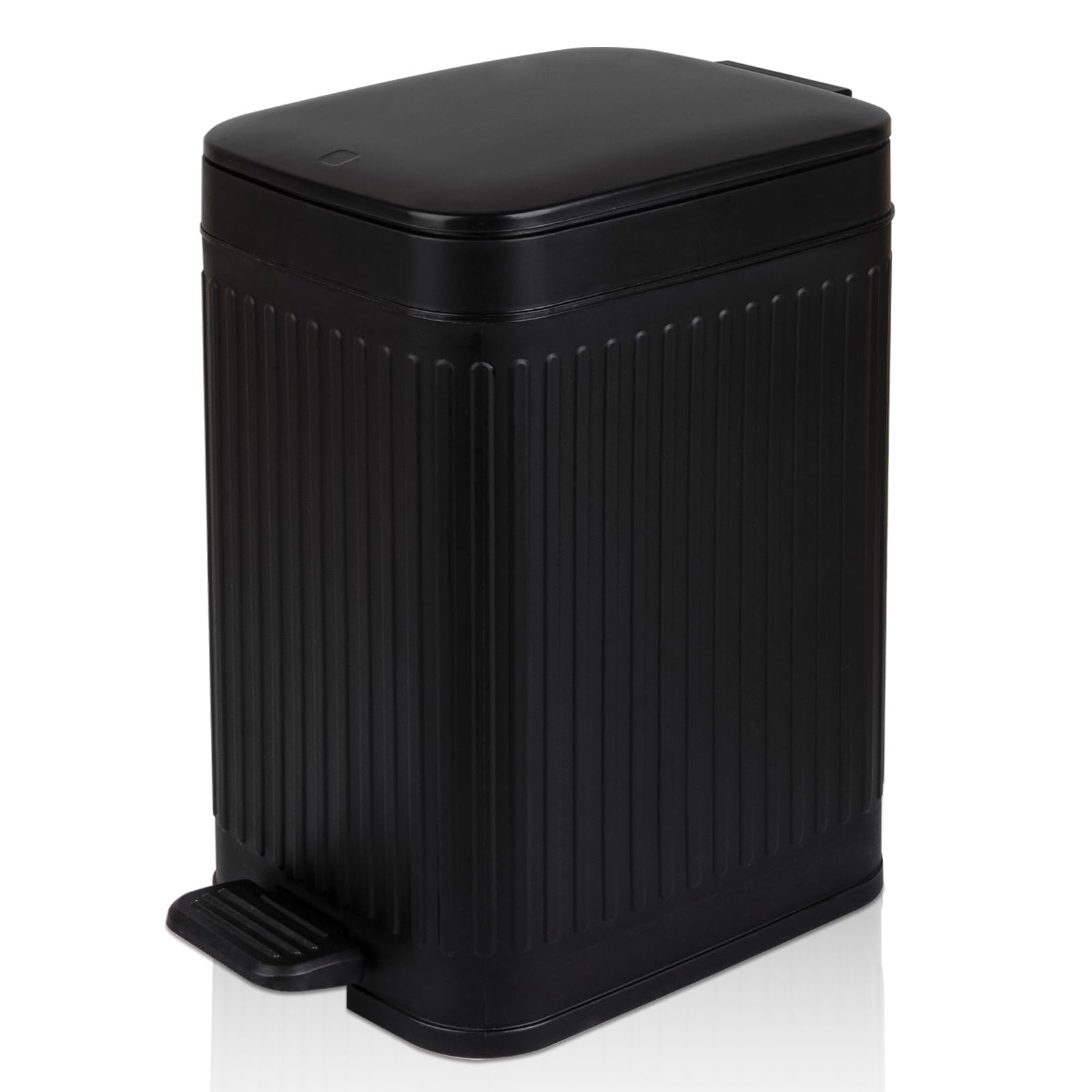 Rejomiik small bathroom trash can with lid for tight spaces in bath and office