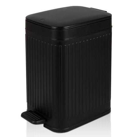 Rejomiik small bathroom trash can with lid for tight spaces in bath and office