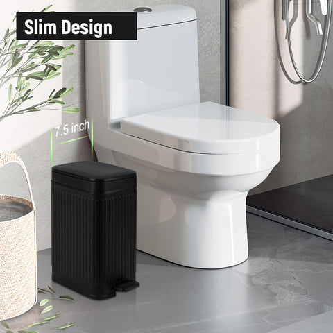 Rejomiik soft-close lid trash can reduces noise during disposal