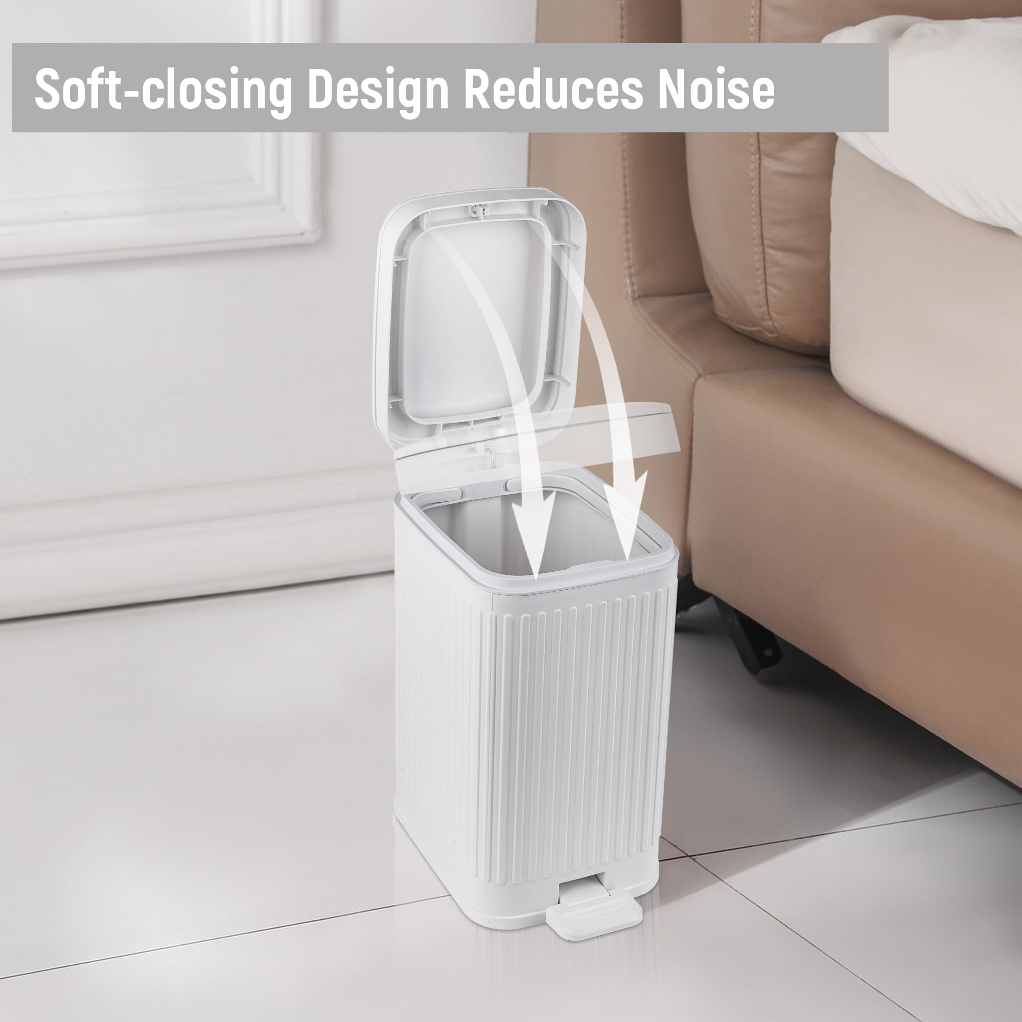 rejomiik space-saving trash bin fits small counters and desks