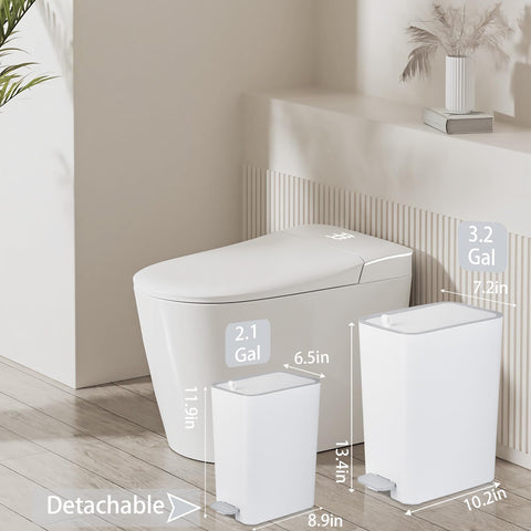 rejomiik step-pedal operation trash can, hands-free use for quick waste disposal.