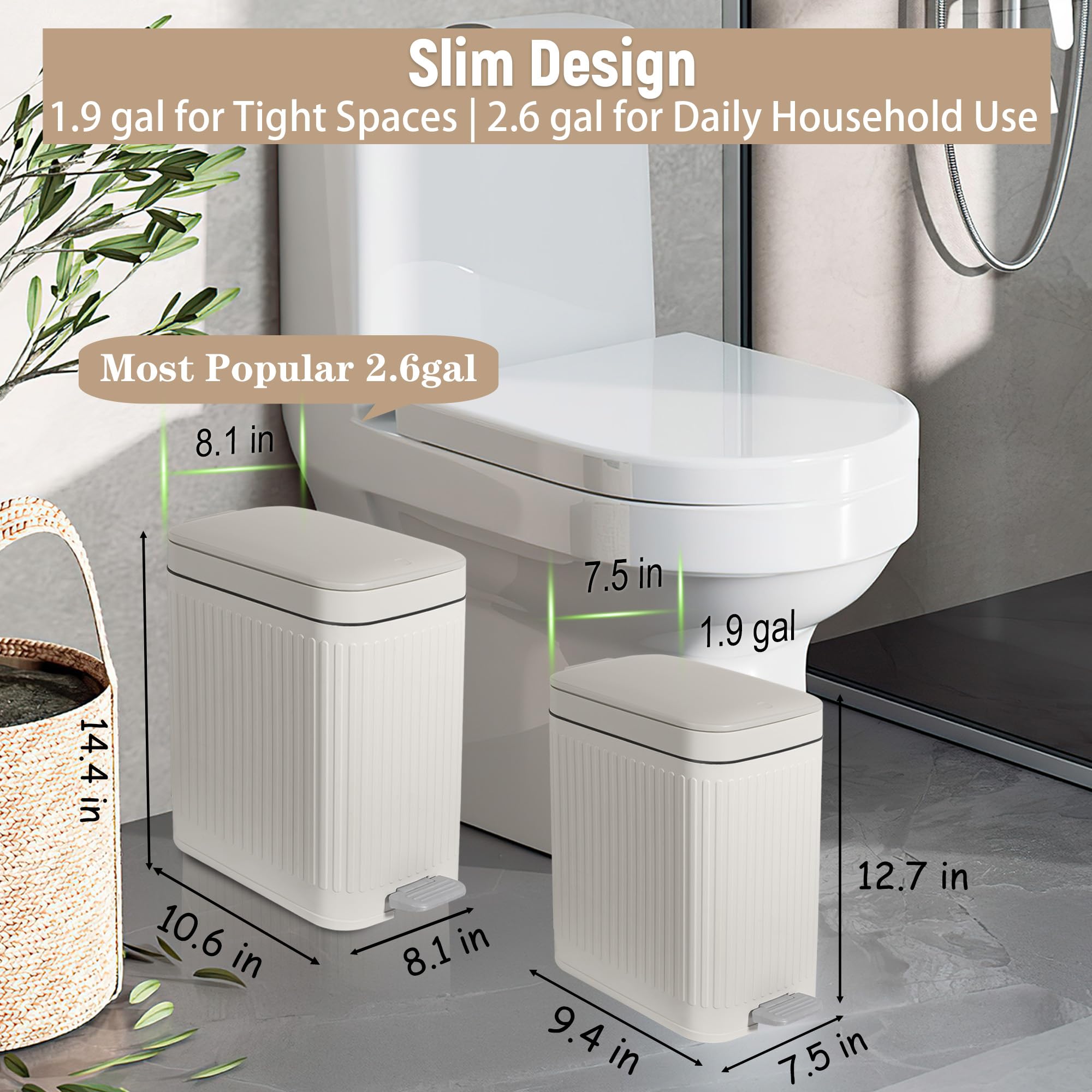 rejomiik step-pedal trash bin demonstrating hands-free operation for mess-free waste disposal