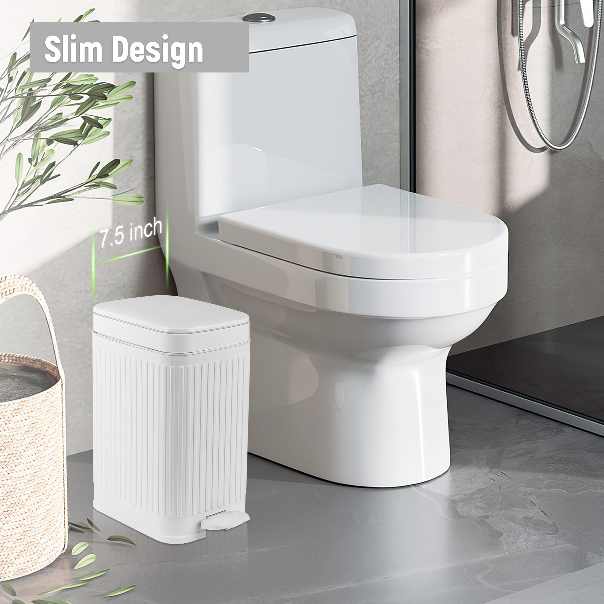 rejomiik step-pedal trash can enables hands-free use and quick waste disposal