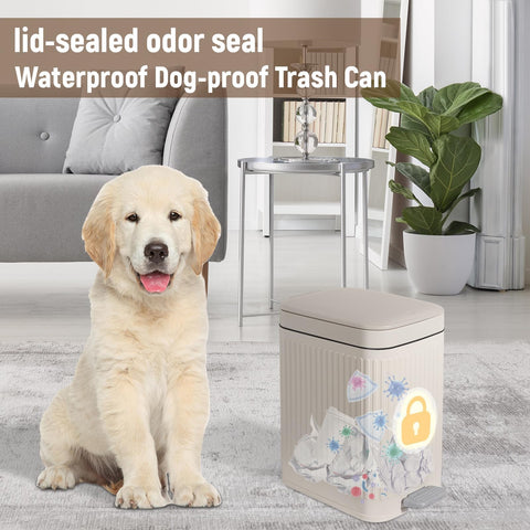 rejomiik trash can with bag ring for neat liner changes