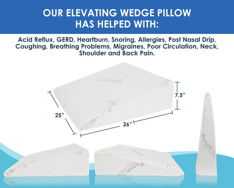 Relax HOME LIFE bed wedge pillow in use while reading in bed for support.