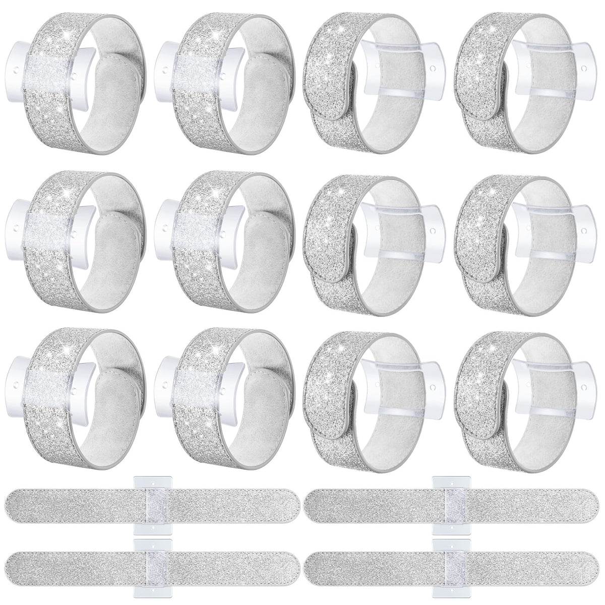 Relaxgiant corsage wristlet band in silver, ideal for coordinating wedding outfits.