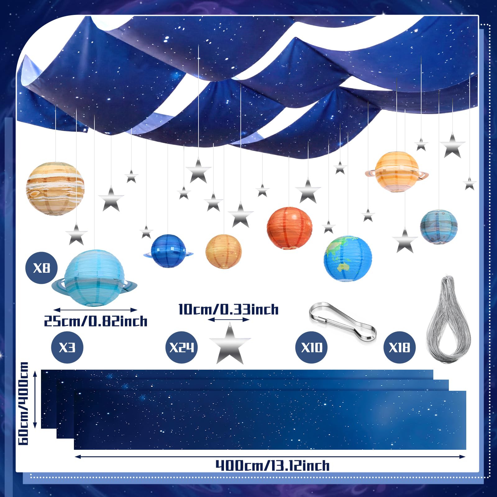 Relaxgiant space lanterns illuminate the scene with soft festive glow
