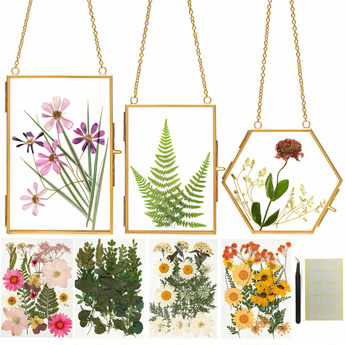 Relaxing Garden pressed flower craft kit with curated blooms for creative relaxation.