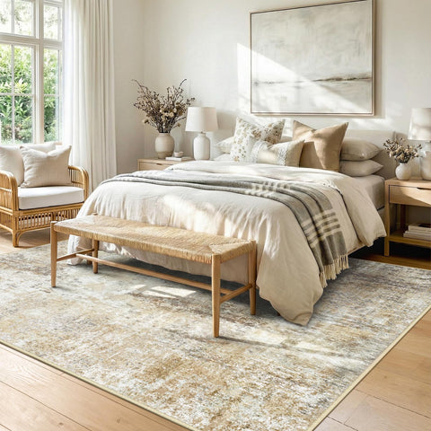RELEANY rug features non-slip backing keeps it secure on busy entryways.
