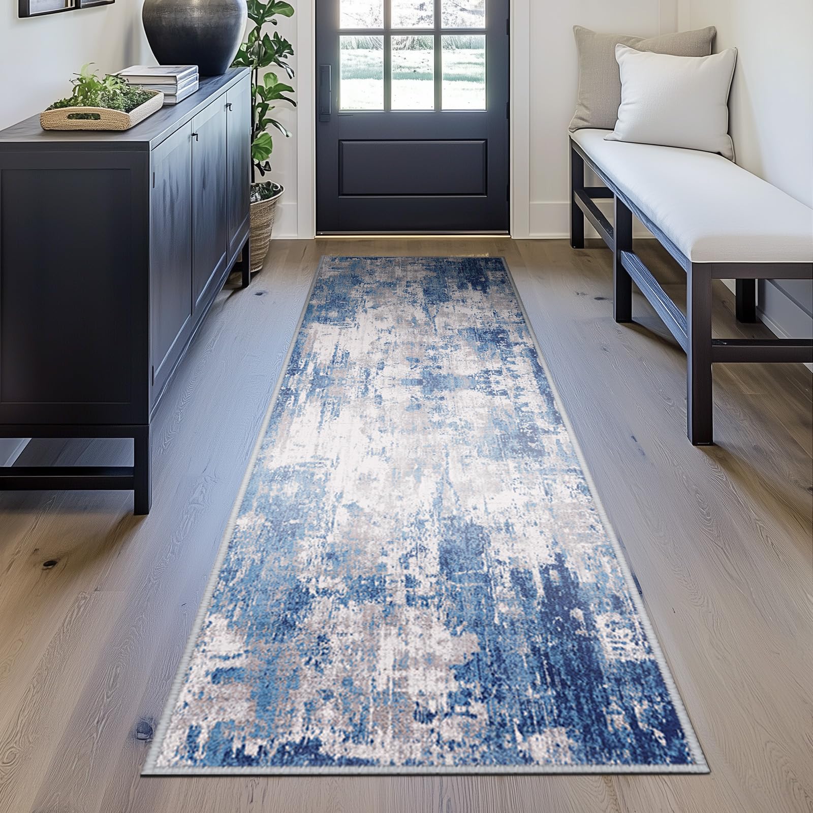 RELEANY abstract print design enhances room decor with modern color.