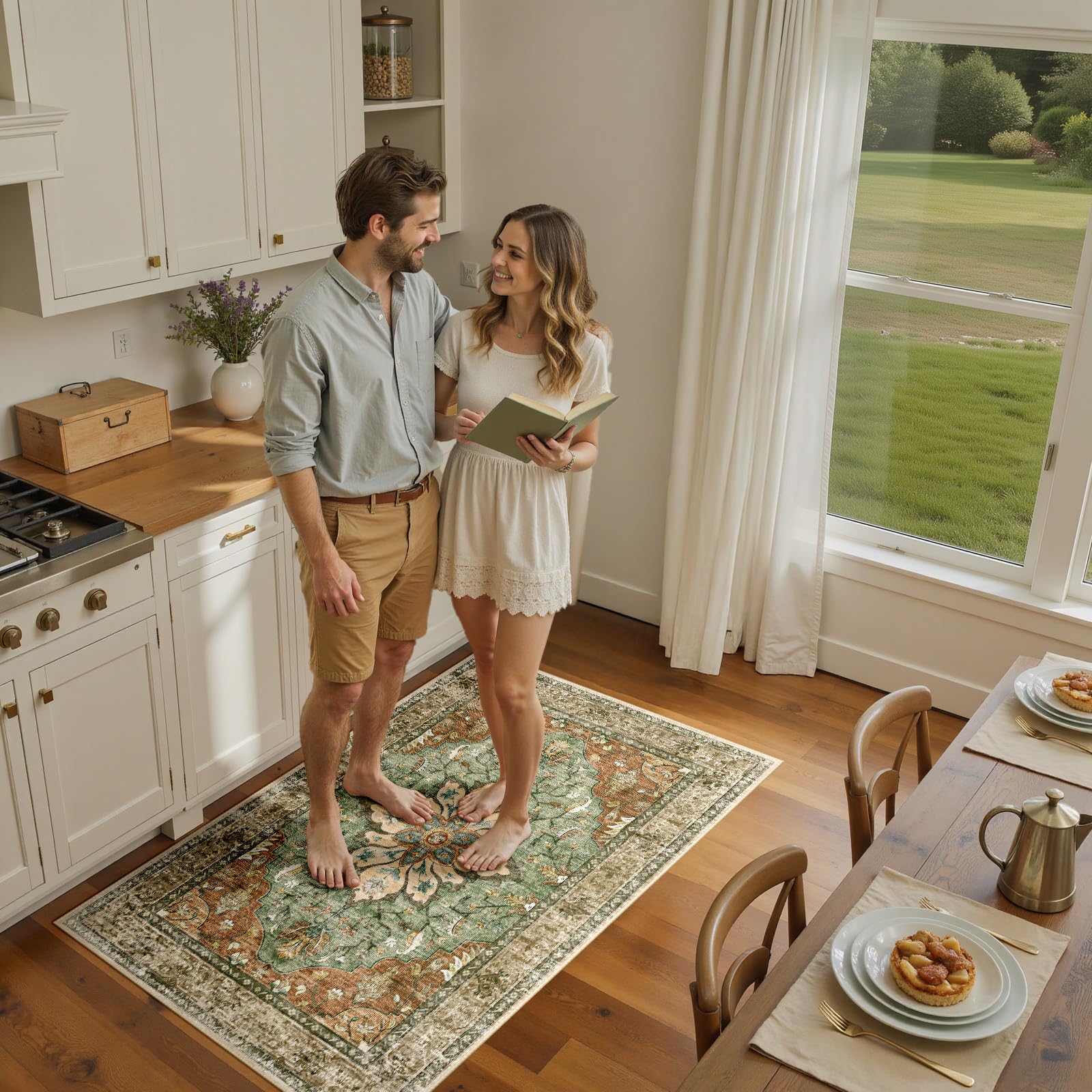 RELEANY soft low-pile rug cushions feet and creates a cozy underfoot feel