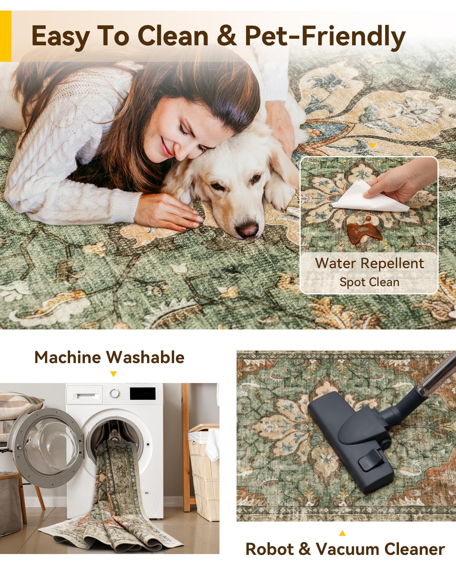 RELEANY machine washable surface simplifies cleanup after spills