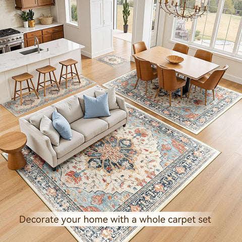 RELEANY soft low-pile area rug texture for barefoot comfort
