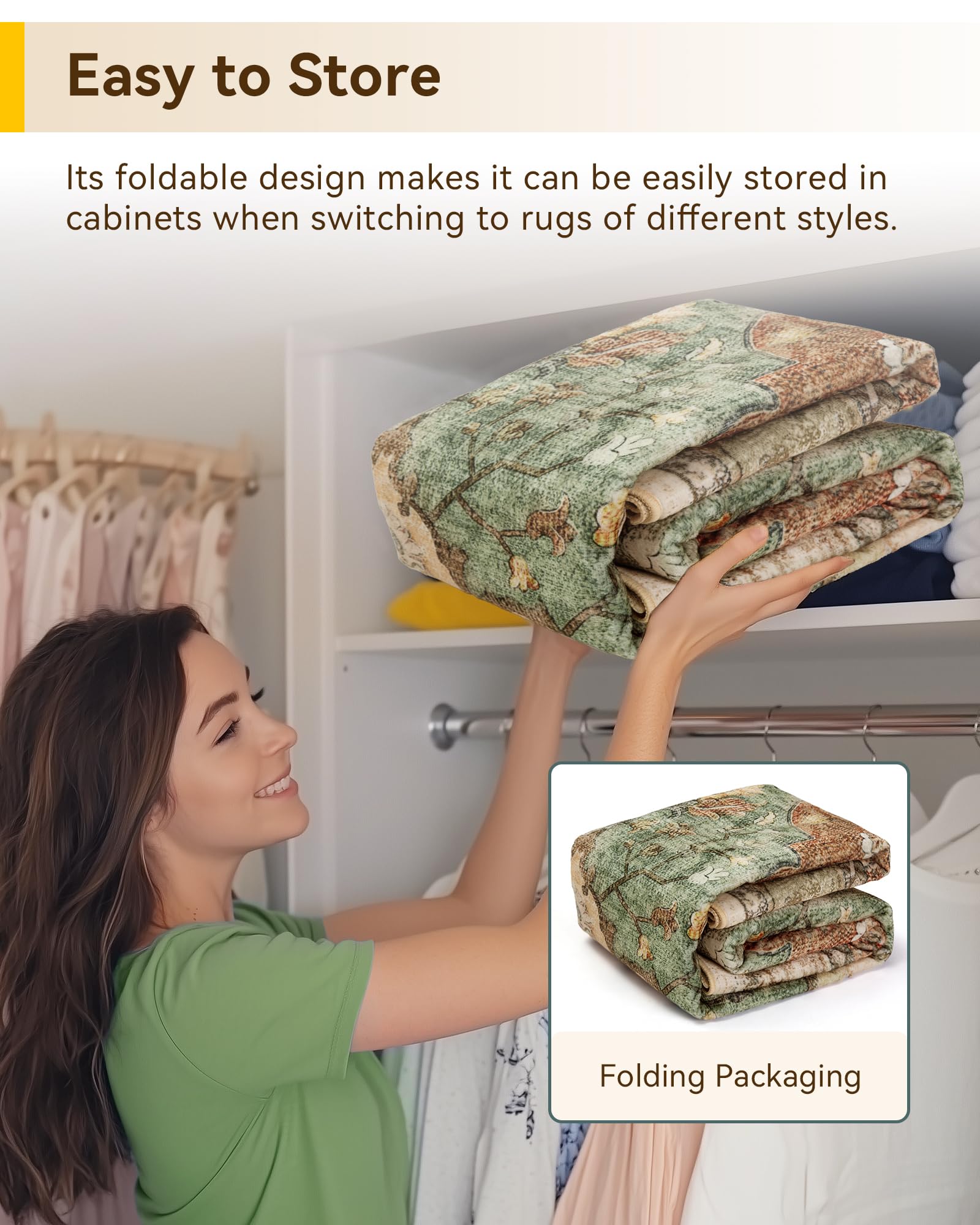 RELEANY rug is machine washable for simple maintenance and fresh looks.