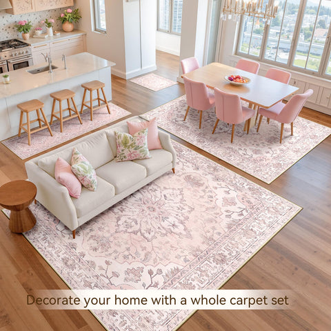 RELEANY machine washable rug for quick refreshes.
