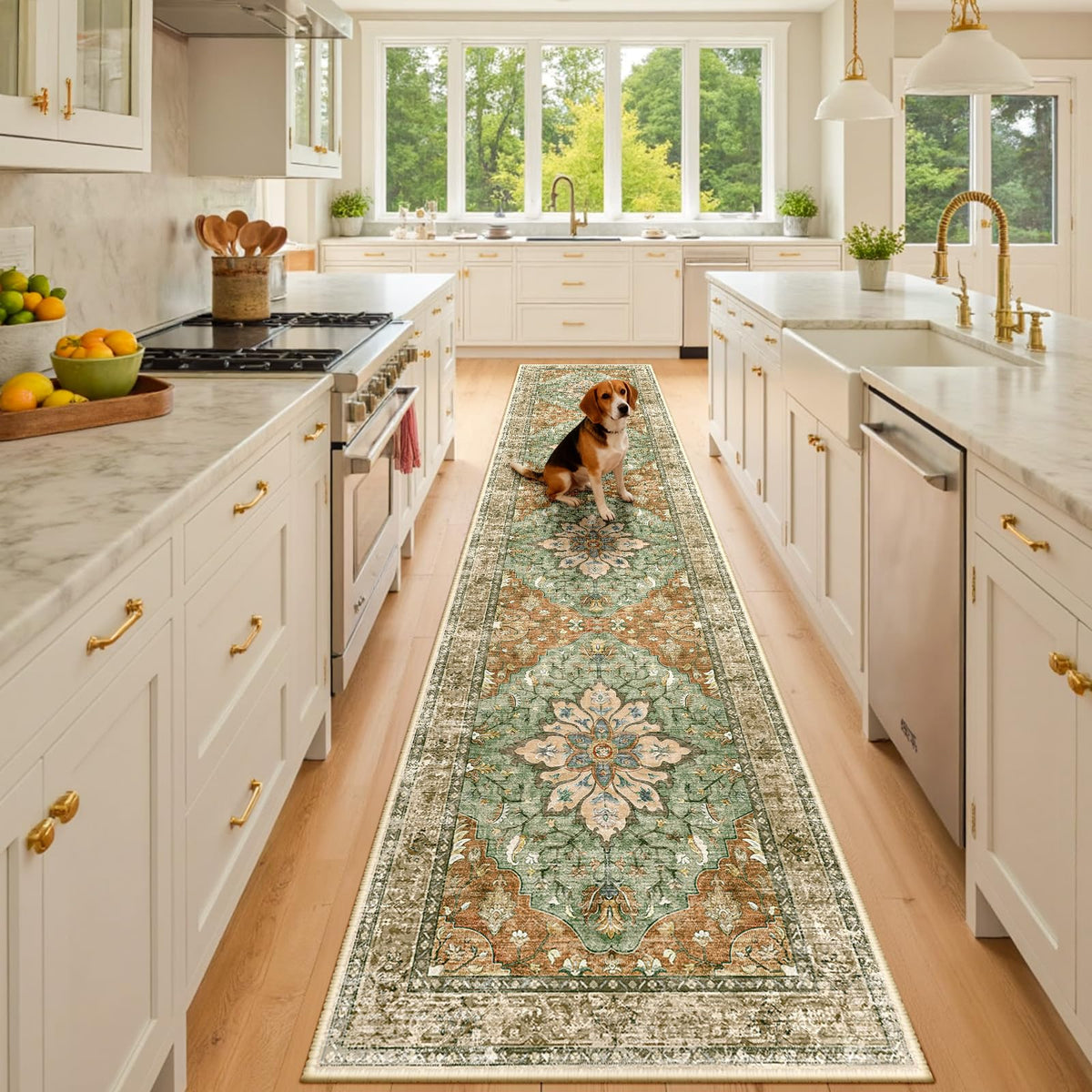 RELEANY non-slip area rug keeps hallways stable and safe.