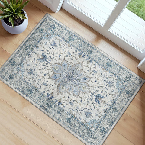 RELEANY area rug 2x3 kitchen rug with non-slip backing for safe, mess-friendly spaces.