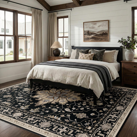 RELEANY area rug soft low-pile backing offers comfortable underfoot and reliable non-slip grip.