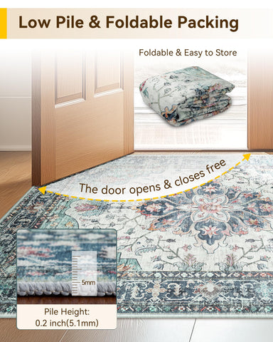 RELEANY low-pile soft rug feels gentle underfoot