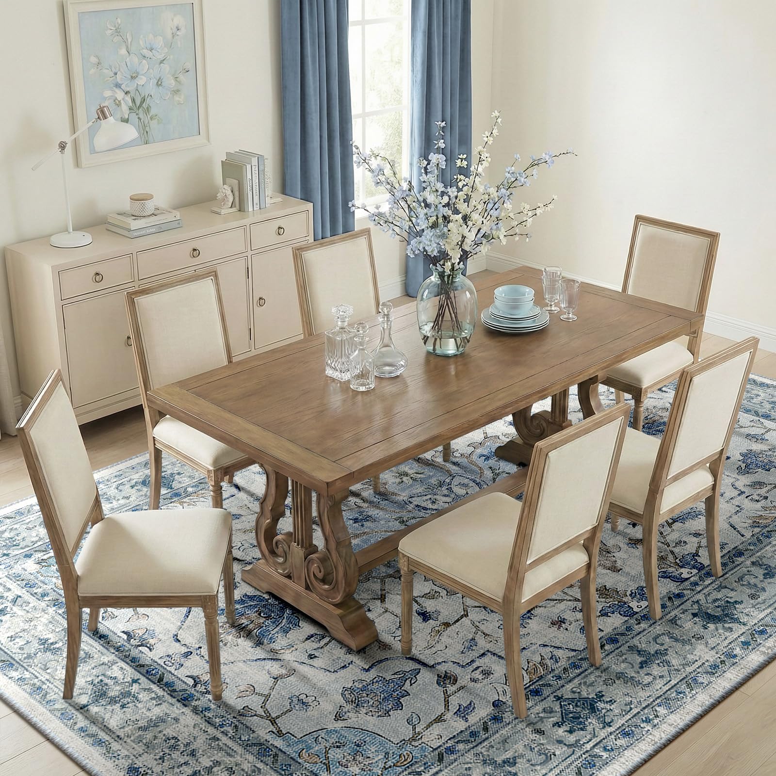 RELEANY living room rug with non-slip backing stays securely in place