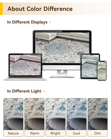 RELEANY distressed floral print rug offers classic styling with modern durability