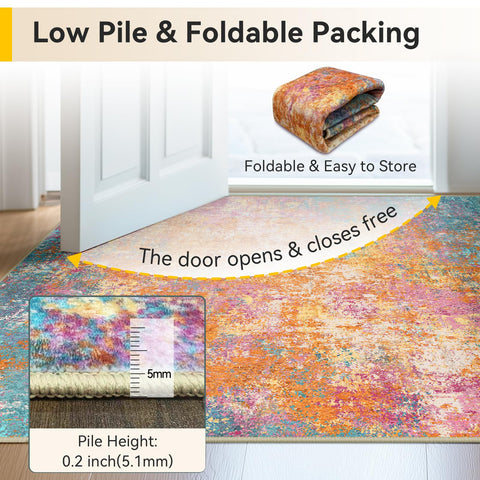 RELEANY Digital print rug features crisp modern abstract design