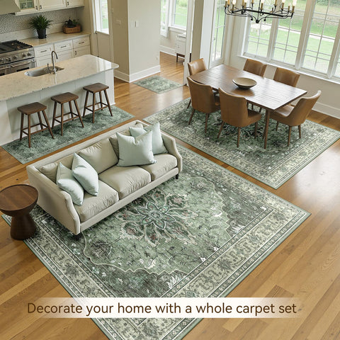RELEANY distressed floral print enhances dining room and entryways
