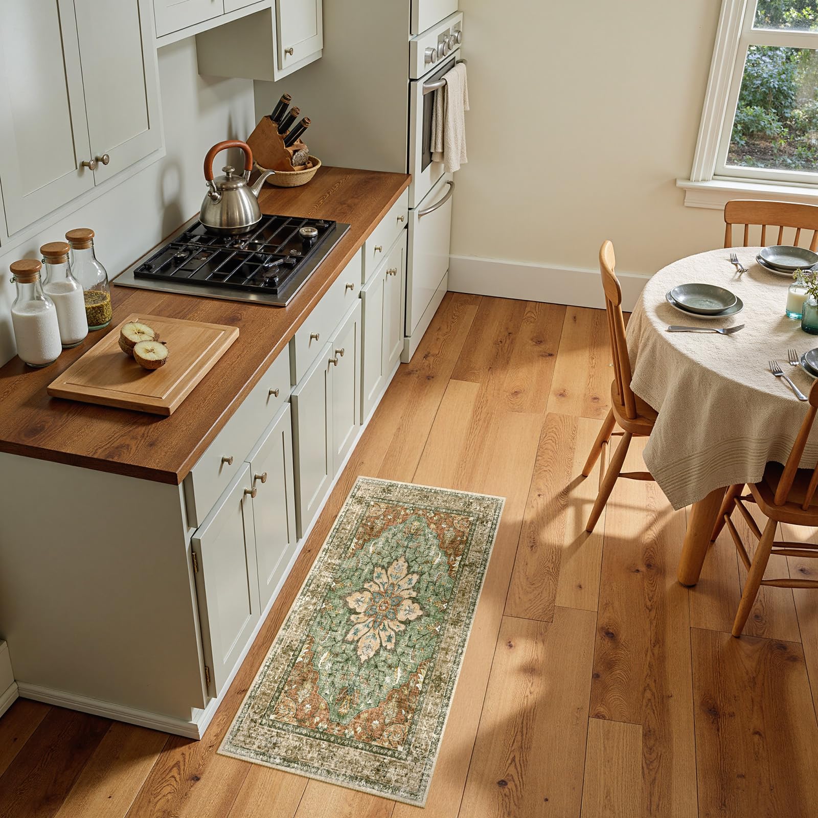RELEANY entry rug shows washable material ideal for quick spill cleanup at doors.